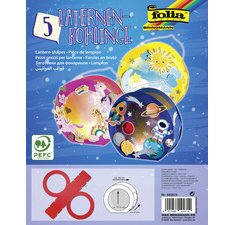 Lampions prédécoupés, en papier photo, multicolore