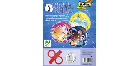 Lampions prédécoupés, en papier photo, multicolore