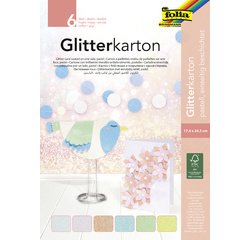 Bloc de carton à paillettes 'Pastel', 170 x 245 mm