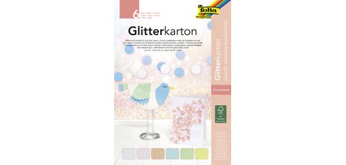 Bloc de carton à paillettes 'Pastel', 170 x 245 mm