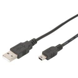 Câble de connexion USB 2.0, USB-A - Mini USB-B, 1,0m
