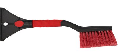 Ice scraper with snow brush, 400 mm, black/red
