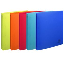 Classeur 4 anneaux plastifié Exacompta Linicolor A4 maxi - Dos 4 cm couleurs assorties