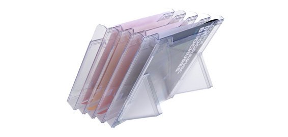 Distributeur de prospectus 5 compartiments A4 - Cristal