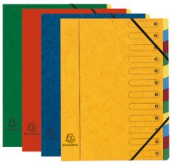 Trieur Harmonika fenêtres imprimées Véritable carte lustrée 7 compartiments - Couleurs assorties