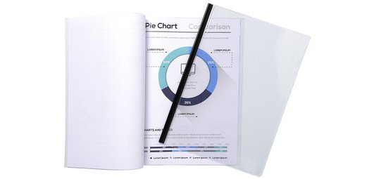 Packung mit 10 Aktendeckeln für Klemmschienen aus glattem PVC 200µ, für Format DIN A4 - Kristall