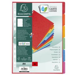 Intercalaires en carton, A4+, 6 touches