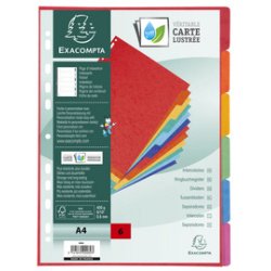 Intercalaires en carton, A4+, 6 touches