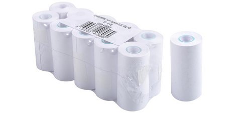 Bobine calc Canon 57 x 25 mm sans mandrin, 6,5 mètres, papier 1 pli offset extra-Blanc 60g