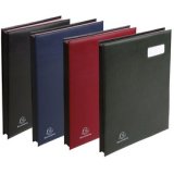 Signature book PVC, pocket on the page corner to maintain the document - 16 compartments - Black