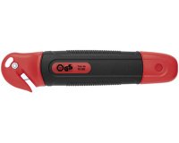 Cutter de sécurité Standard, lame trapèze, noir/rouge