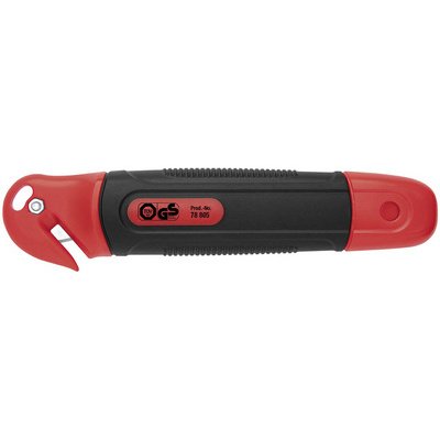 Veiligheidscutter standaard trapeziumvormig lemmet zwart/rood