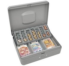 Caisse à monnaie standard, serrure à combinaison, gris