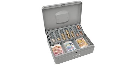 Caisse à monnaie standard, serrure à combinaison, gris