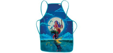 Tablier de peinture 'Sirène magique', poche frontale