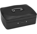 Caisse à monnaie avec serrure à combinaison, noir