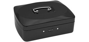 Caisse à monnaie avec serrure à combinaison, noir