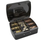 Caisse à monnaie avec serrure à combinaison, noir