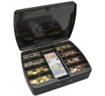 Caisse à monnaie avec serrure à combinaison, noir