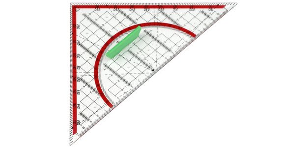 Equerre-rapporteur, base: 240 mm
