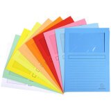 Packung mit 10 Fenstermappen SUPER 160g, 22x31 cm für DIN A4, plastikfrei - Farben sortiert