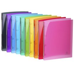 Classeur 4 anneaux plastifié Exacompta Iderama A4 - Dos 2 cm couleurs assorties