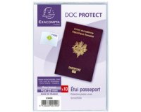 Etui de protection pour passeport 2 volets PVC lisse 20/100e - Cristal