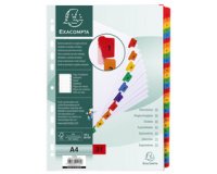 Intercalaire A4 carte bristol blanche Exacompta 31 positions numériques - Coloris assortis - 1 jeu