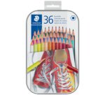 Crayon de couleur hexagonal, étui en métal de 36