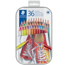 Crayon de couleur hexagonal, étui en métal de 36