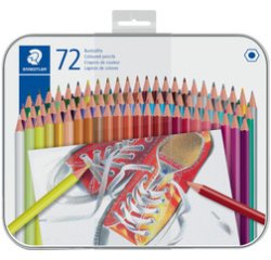 Crayon de couleur hexagonal, étui en métal de 72