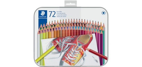 Crayon de couleur hexagonal, étui en métal de 72
