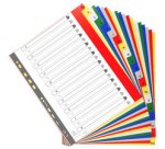Intercalaire A4+ polypropylène coloré Exacompta 20 onglets alphabétiques - Coloris assortis - 1 jeu