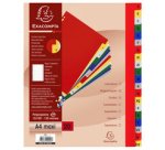 Intercalaire A4+ polypropylène coloré Exacompta 20 onglets alphabétiques - Coloris assortis - 1 jeu