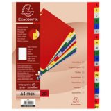 Intercalaire A4+ polypropylène coloré Exacompta 20 onglets numériques multicolores - 1 jeu