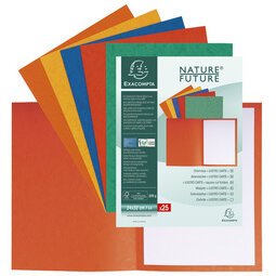 Paquet de 25 Chemises Lustro-Carte 225gm2 - 24x32cm - Couleurs assorties