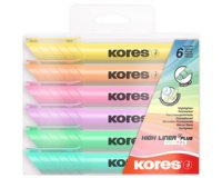 Markeerstift 'HIGH LINER PLUS' pastelkleuren - etui van 6 stuks