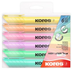 Markeerstift 'HIGH LINER PLUS' pastelkleuren - etui van 6 stuks