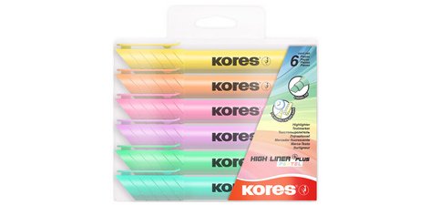 Surligneur 'HIGH LINER PLUS', couleurs pastel, étui 6