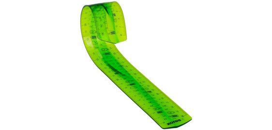 Elastic flat ruler, 300 mm, plastic, unbreakable