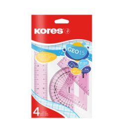 Kit de géometrie GEO15, 4 pièces, assorti