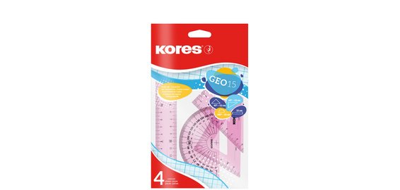 Kit de géometrie GEO15, 4 pièces, assorti