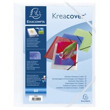 3-flap folder with elastic straps Krea Cover Opaque polypropylene - A4 size - White