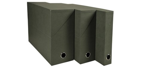 Dunkelgrüne Transferbox ökonomisch, Rückenbreite 90 mm, 25 ,5x34x5 cm - Dunkelgrün