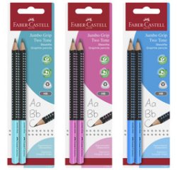 FABER-CASTELL Jumbo GRIP TWO TONE Pencil, blister card of 2
