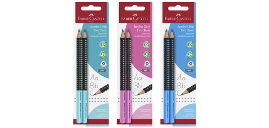 FABER-CASTELL Crayon Jumbo GRIP TWO TONE, carte blister