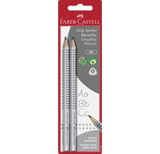 FABER-CASTELL Crayon graphite Jumbo GRIP, blister de 2