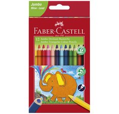 FABER-CASTELL Crayons de couleur triangulaire Jumbo, étui 12
