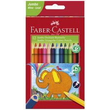 Kleurpotlood  FABER-CASTELL driehoekig Jumbo - etui van 12 stuks