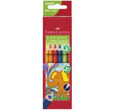 FABER-CASTELL Crayons de couleur triangulaire Jumbo, étui 6